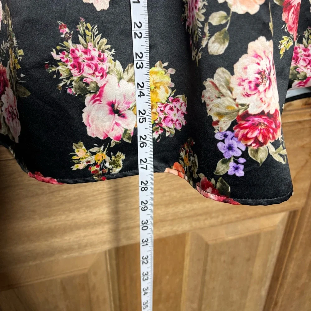 Women’s la robe‎ Floral boutique Black midi shirt size s